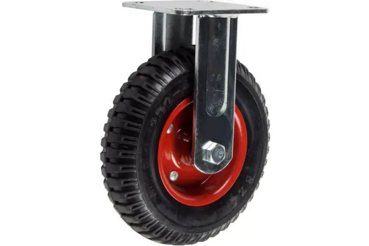 Литое колесо с протект. резиной 250 мм (шарикоподш., неповорот. площадка, мет. обод) - PF 250